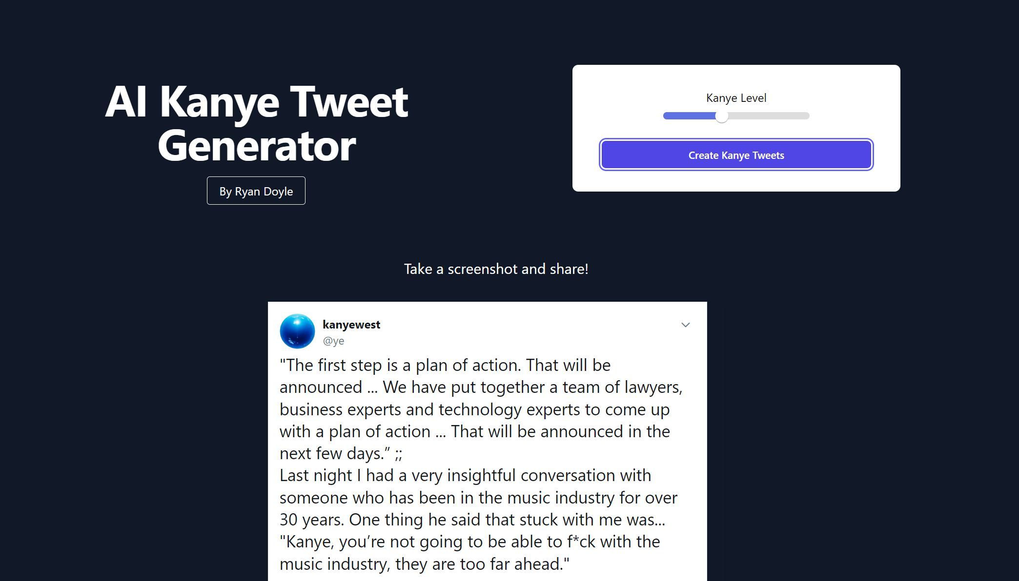 Kanye Tweet Generator