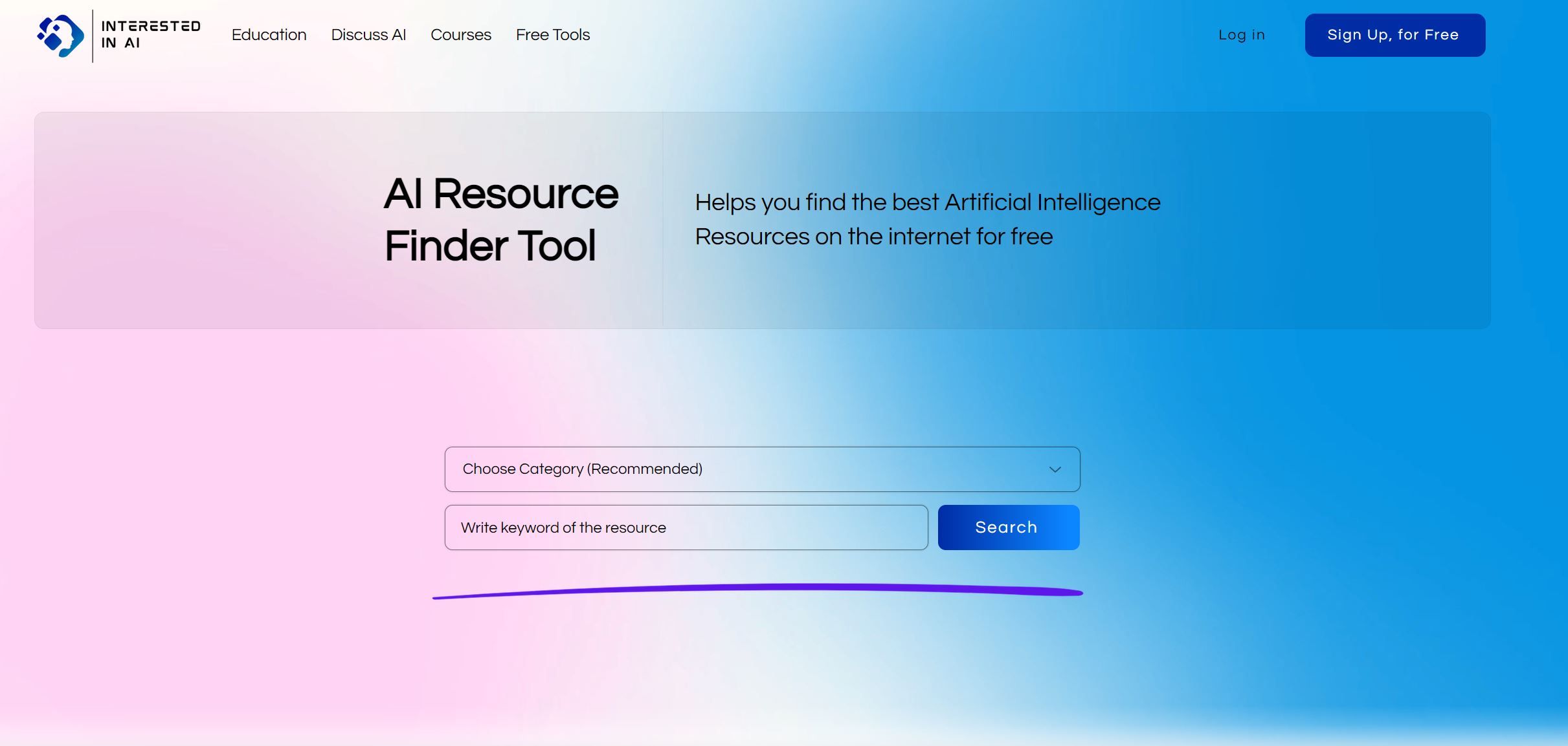 AI Resource Finder Tool