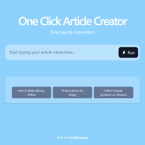 One Click Article Creator